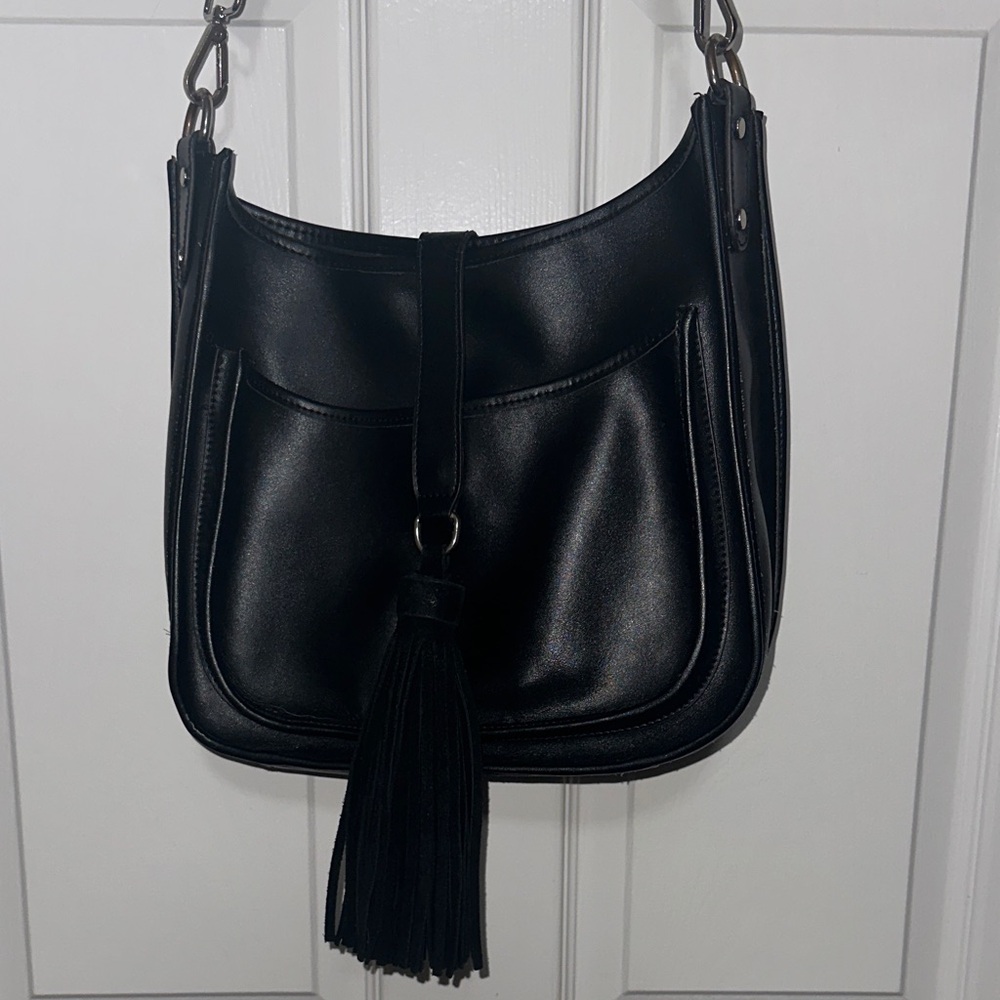 Chic Black Tassel Co-lab Shoulder/Crossbody Bag